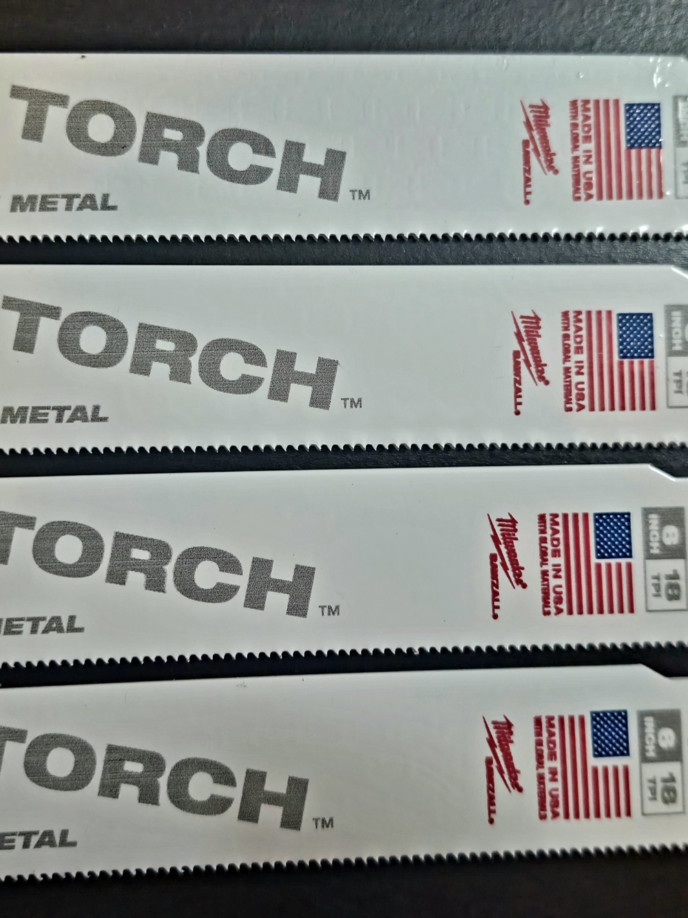 Milwaukee The Torch Sawzall Blades 6" 18 TPI Medium Metal Lot of 4